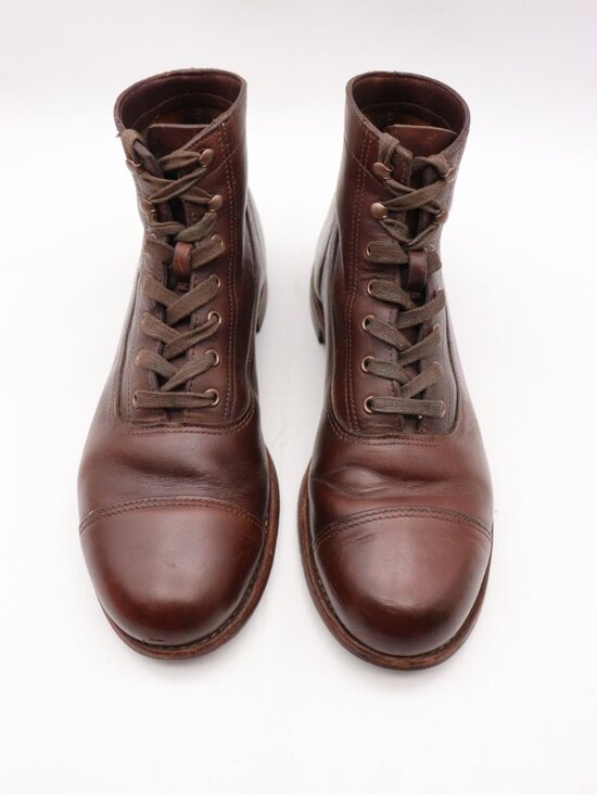 Wolverine 1000 Mile Boots Men\'s 10.5 D Brown Leather Combat Ankle Shoes USA
